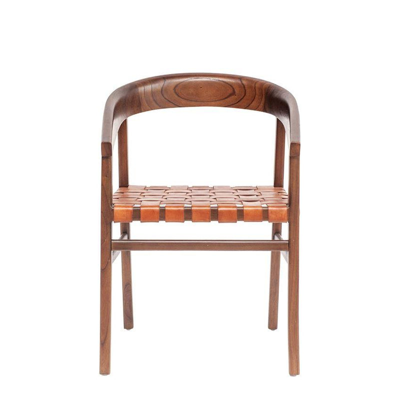 Cedar Wood & Woven Leather Chair