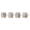 Embossed Stoneware Mug, Set of 4