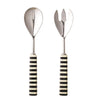 Stainless Steel & Resin Salad Servers, Black & White