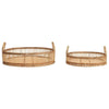 Decorative Bamboo Trays with Handles, Set of 2