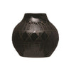 Black Etched Stoneware Vase