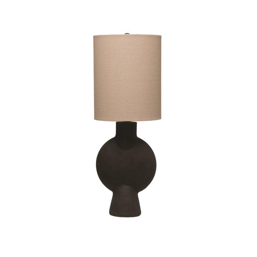 Matte Black Terracotta Table Lamp