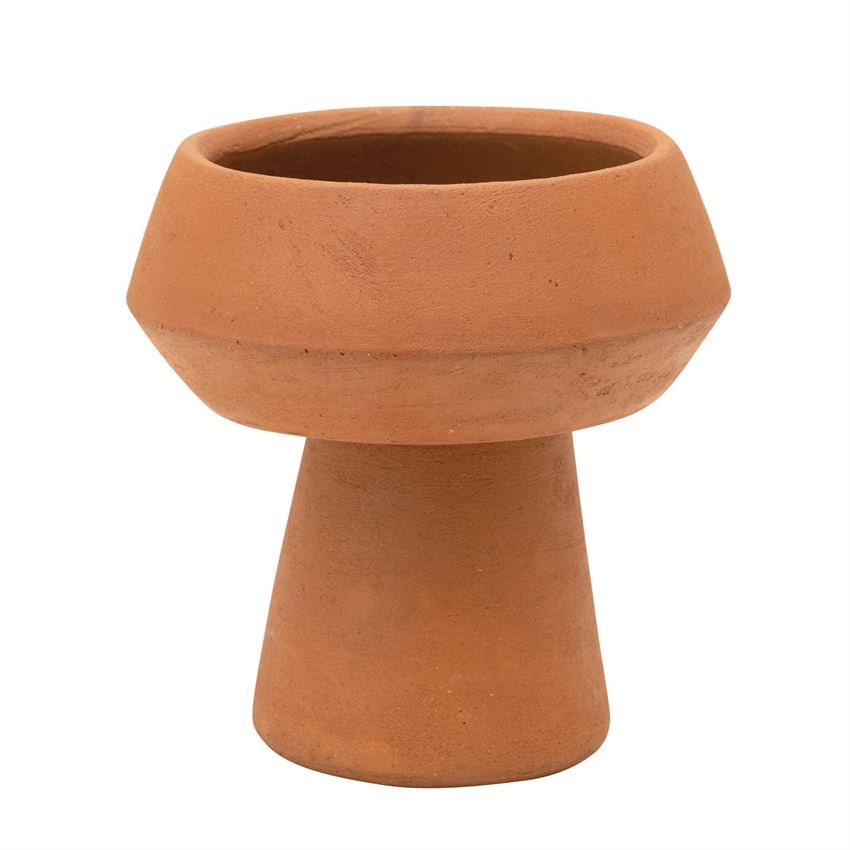 Handmade Terra-cotta Footed Vase