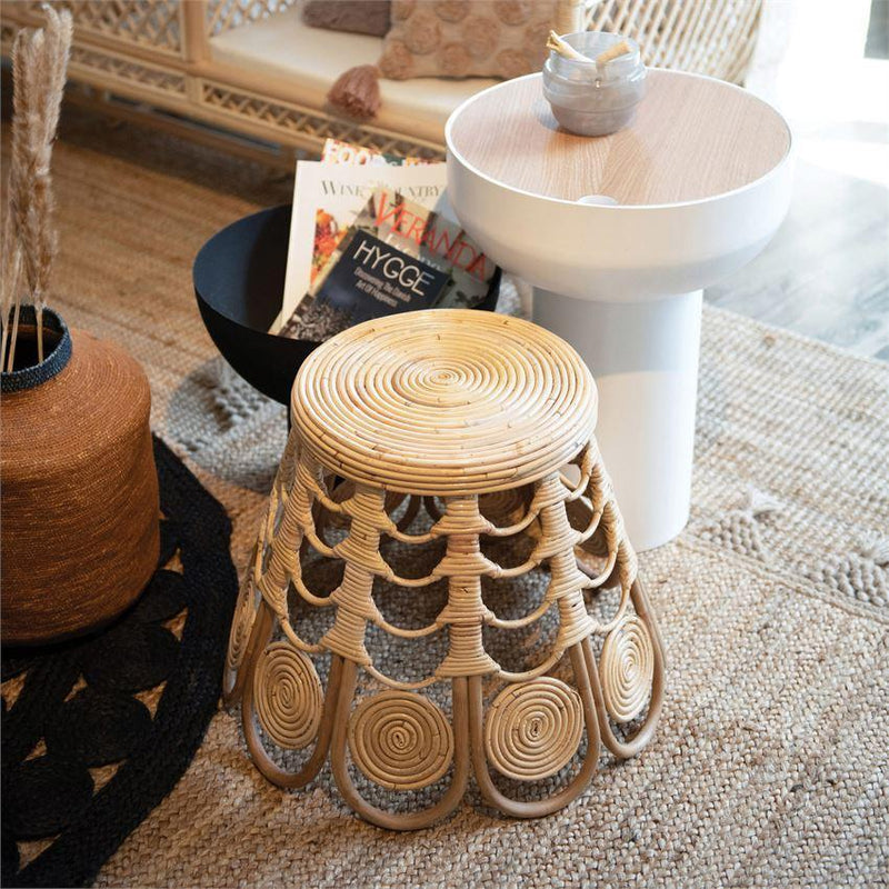 Handmade Tapered Rattan Stool