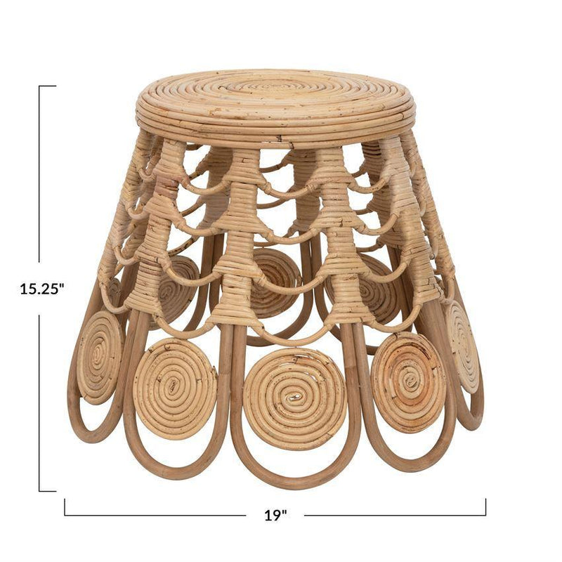 Handmade Tapered Rattan Stool