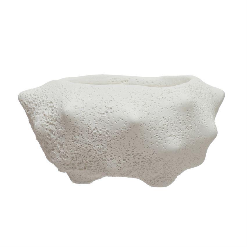 Distressed White Volcano Glaze Planter