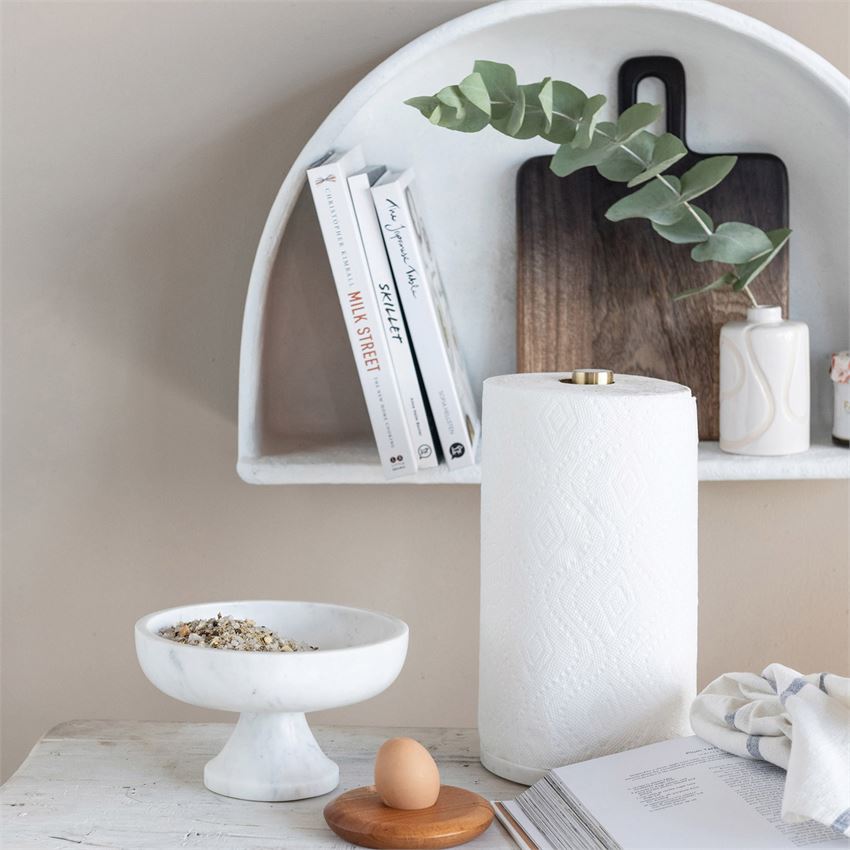 Marble Towel Holder with Brass Top