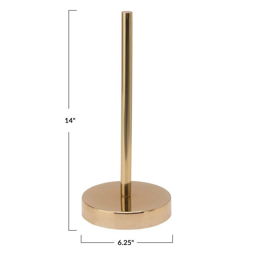 Metal Paper Towel Holder, Gold FInish