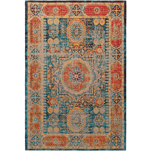 Amsterdam Rug in Bright Blue & Saffron