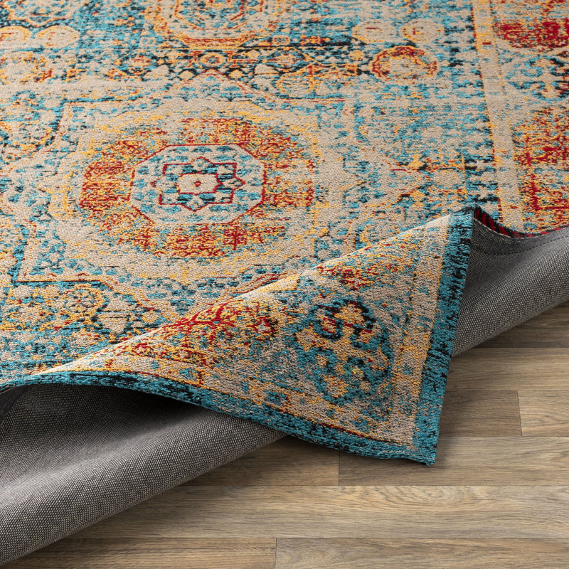 Amsterdam Rug in Bright Blue & Saffron