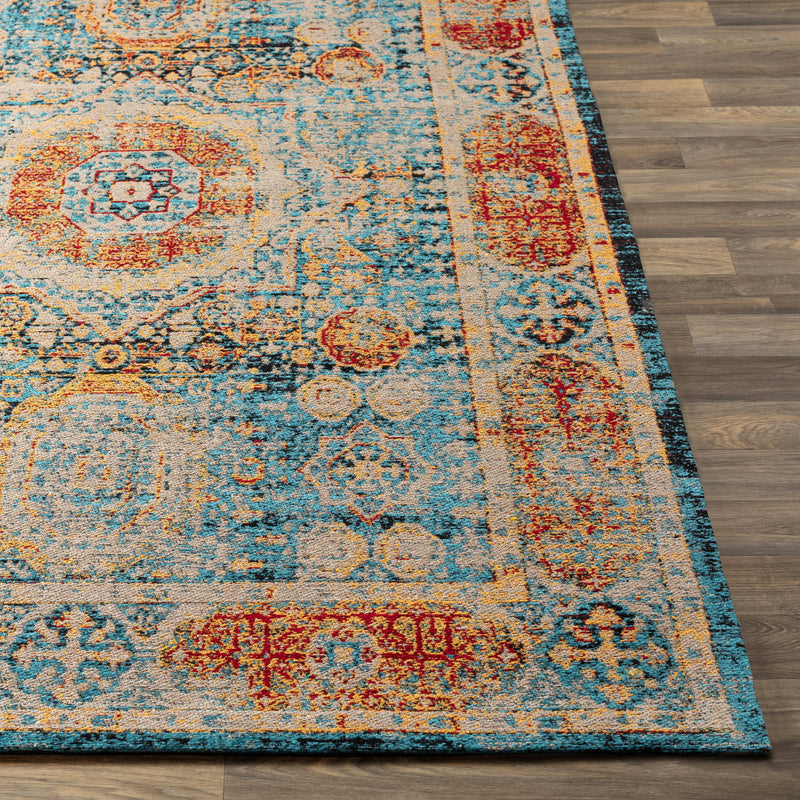 Amsterdam Rug in Bright Blue & Saffron