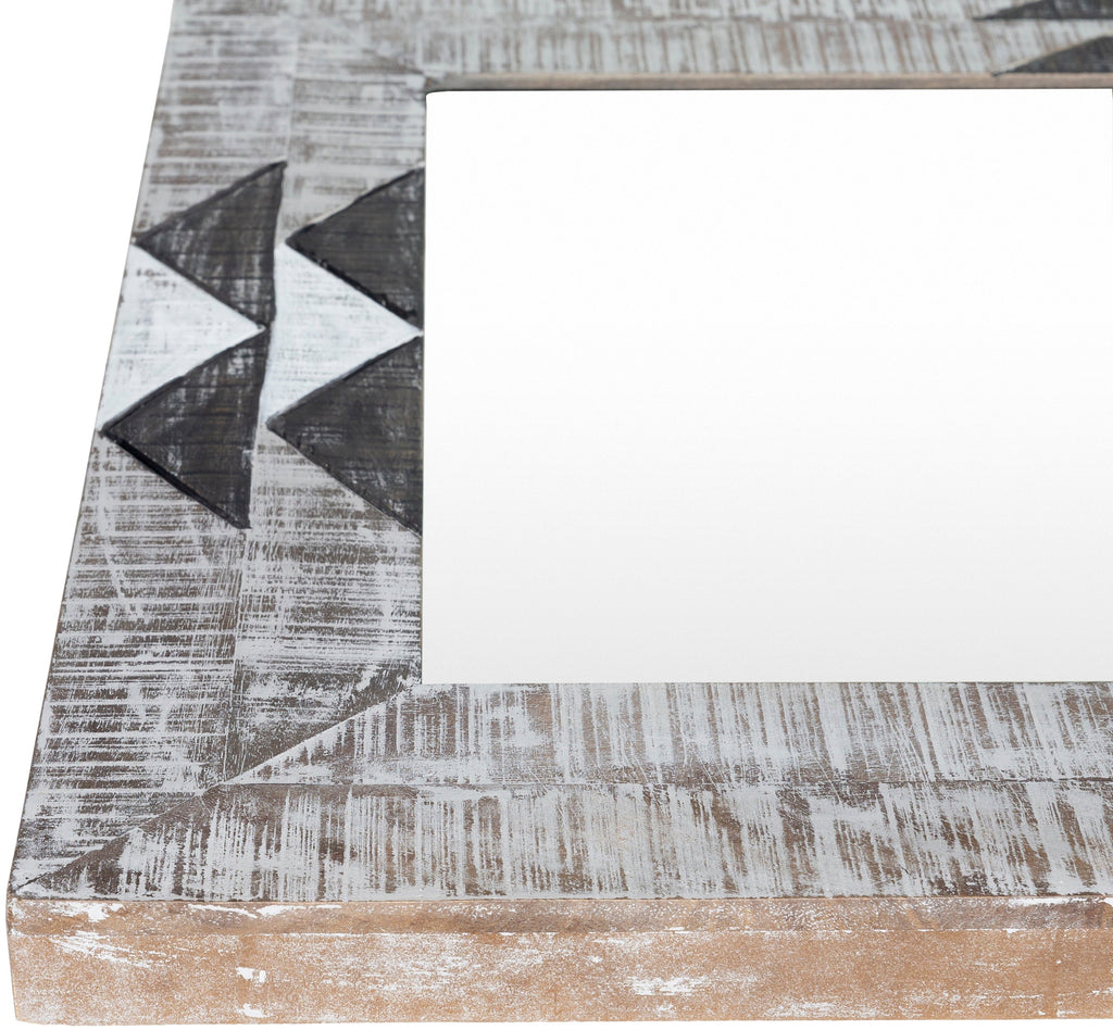 Amrapali ARP-001 Rectangular Mirror in Charcoal & White by Surya