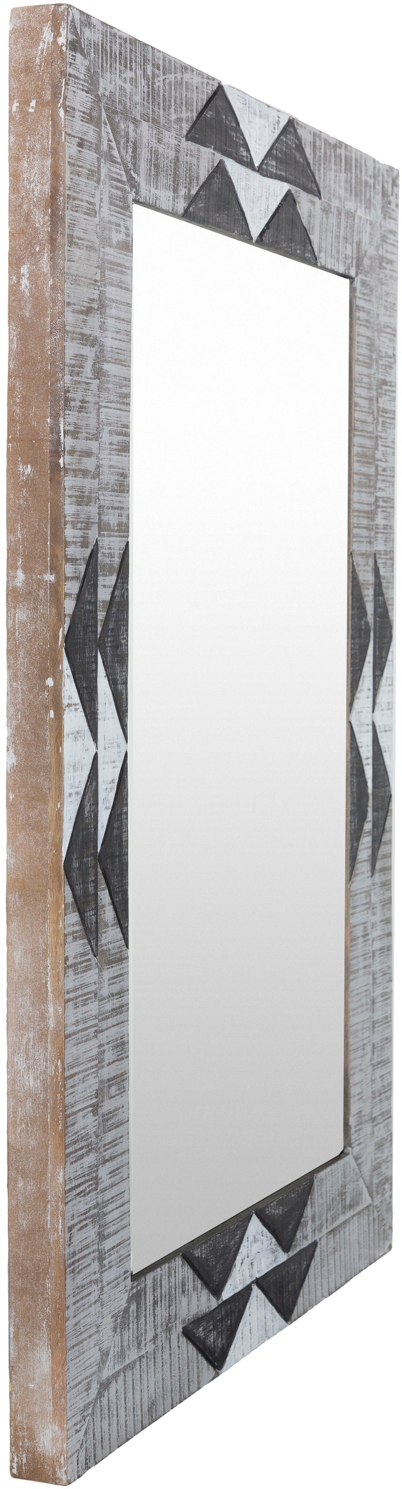 Amrapali ARP-001 Rectangular Mirror in Charcoal & White by Surya