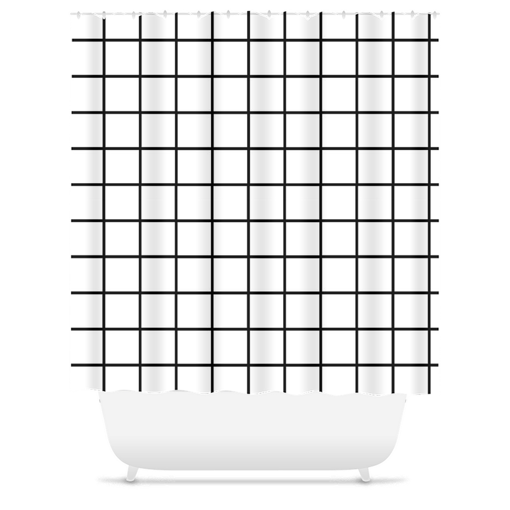 Grid Shower Curtains