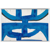 Blue Glyph Framed Canvas