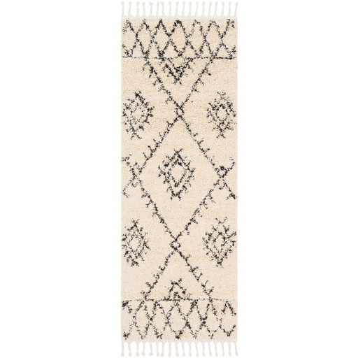 Berber Shag Rug in Charcoal & Beige