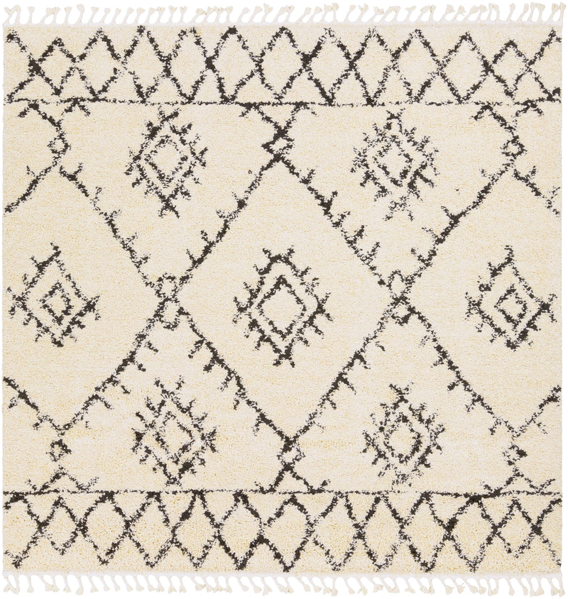 Berber Shag Rug in Charcoal & Beige