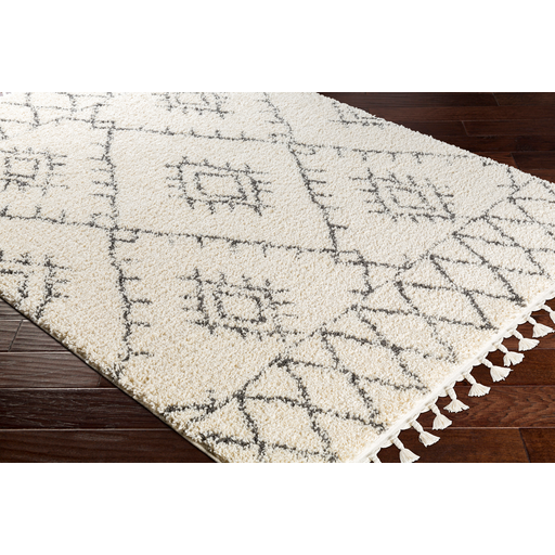 Berber Shag Rug in Charcoal & Beige