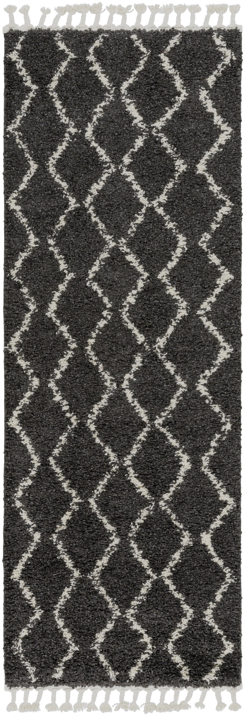 Berber Shag Rug in Charcoal & Beige