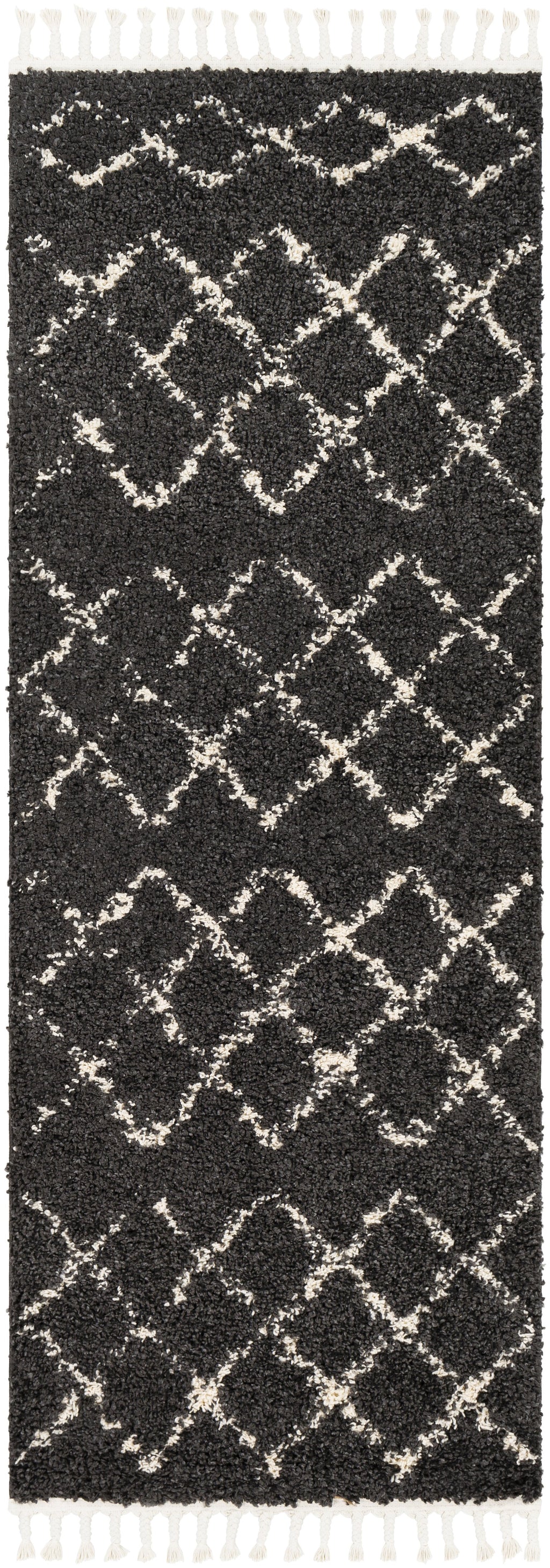 Berber Shag Rug in Charcoal & Beige