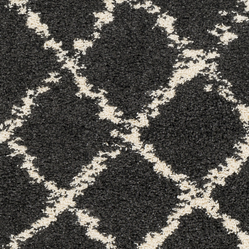 Berber Shag Rug in Charcoal & Beige