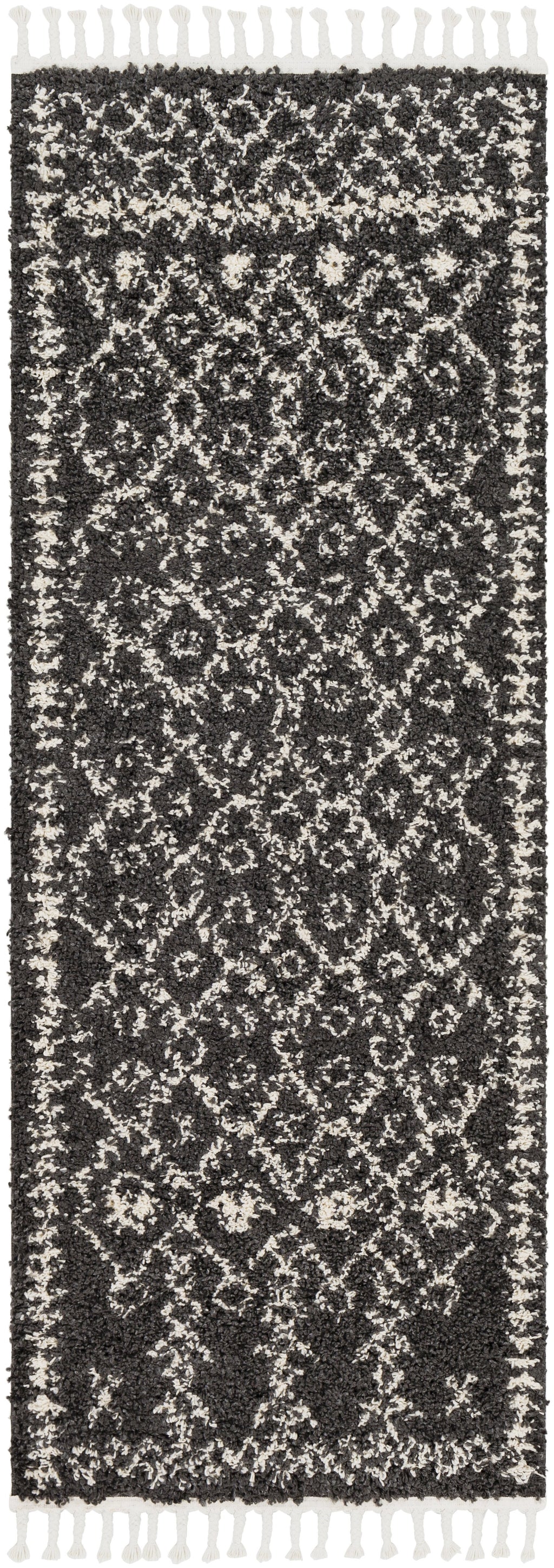 Berber Shag Rug in Charcoal & Beige