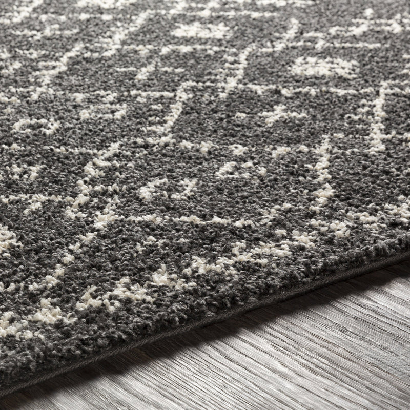 Berber Shag Rug in Charcoal & Beige