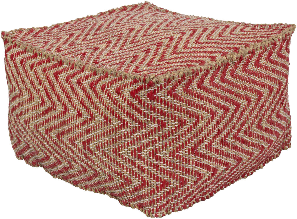 Bodega Pouf in Bright Red design by Surya