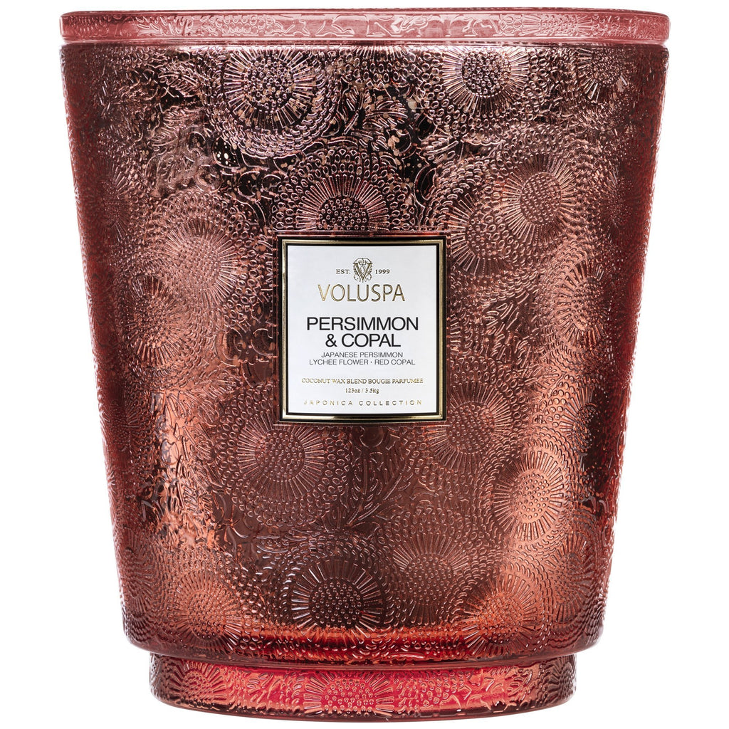 Hearth 5 Wick Glass Candle in Persimmon & Copal design by Voluspa