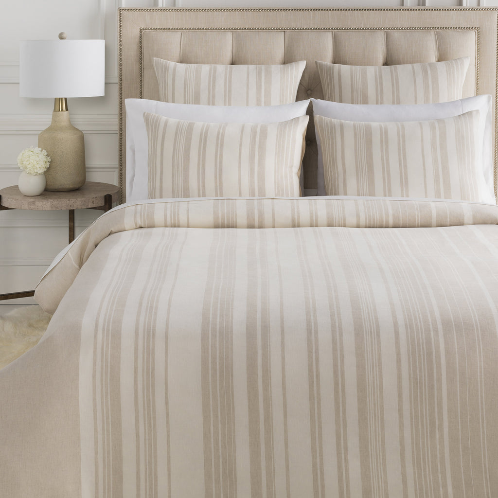 Baris Bedding Set in Taupe & Ivory