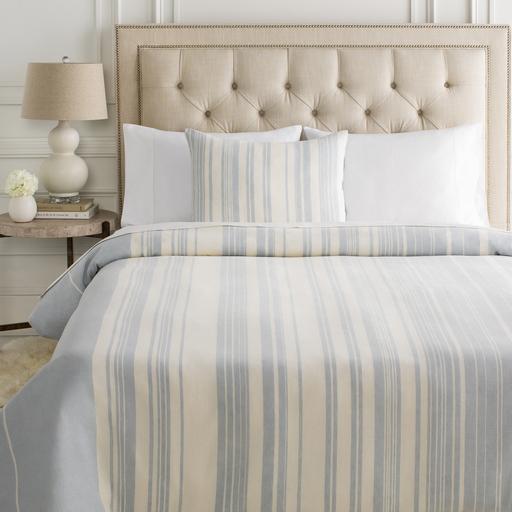 Baris Bedding in Pale Blue & Ivory