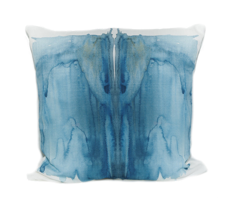 Blue Moth Throw Pillow