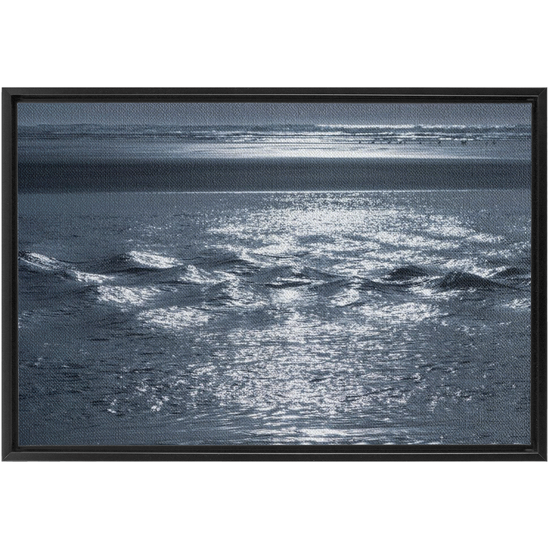 Silver Sea Framed Canvas