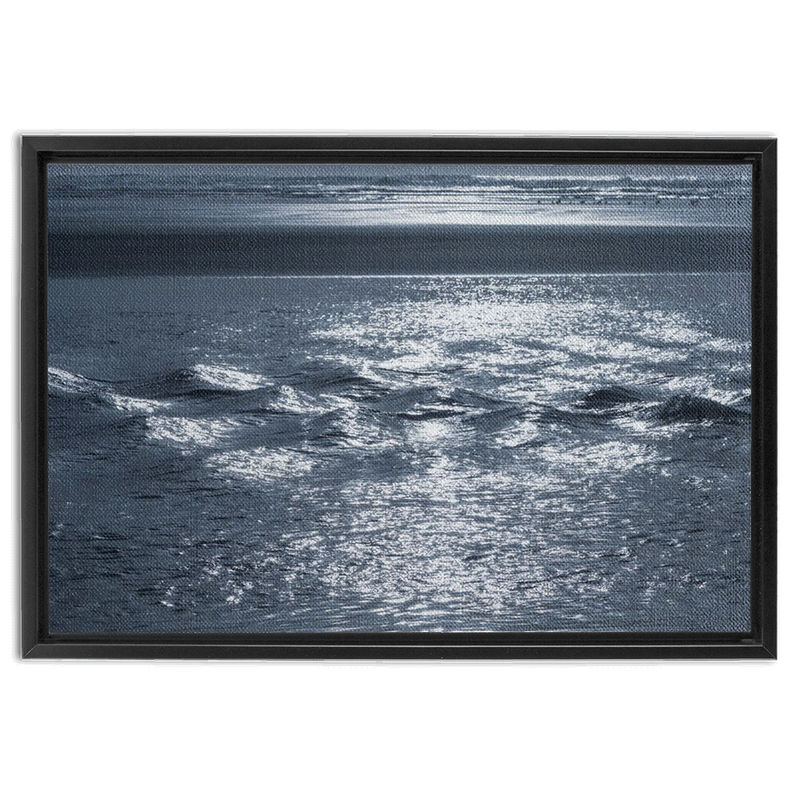 Silver Sea Framed Canvas