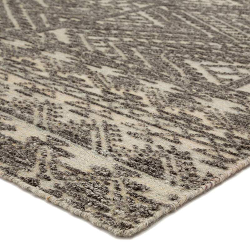 Prentice Hand-Knotted Geometric Dark Gray & Taupe Area Rug