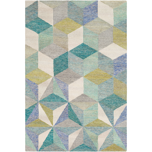 Cassini Rug in Teal & Khaki