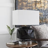 Cutler Table Lamp in Black & Ivory