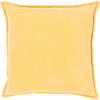 Cotton Velvet Pillow in Bright Yellow