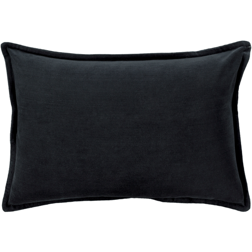 Cotton Velvet Pillow in Black