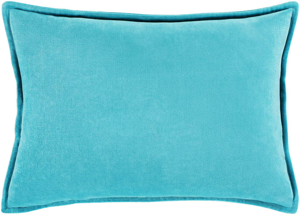 Cotton Velvet Pillow in Aqua