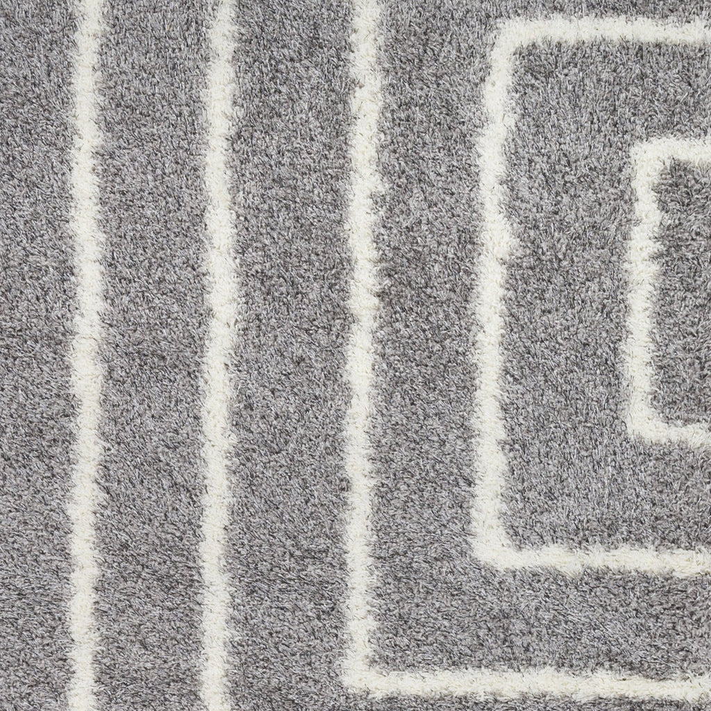 Cloudy Shag Rug in Medium Gray & Cream