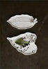 Set of 2 Decorative Ceramic Leaf Plate w/ Bird in White design by BD Edition