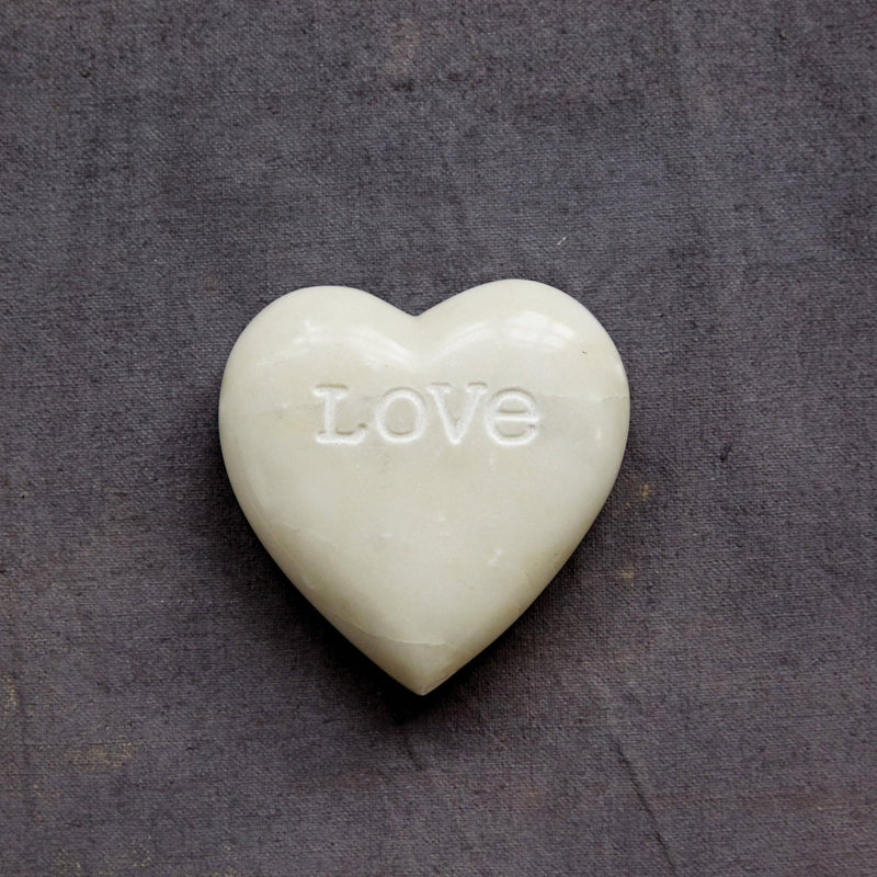 "Love" Engraved Soapstone Heart Decoration