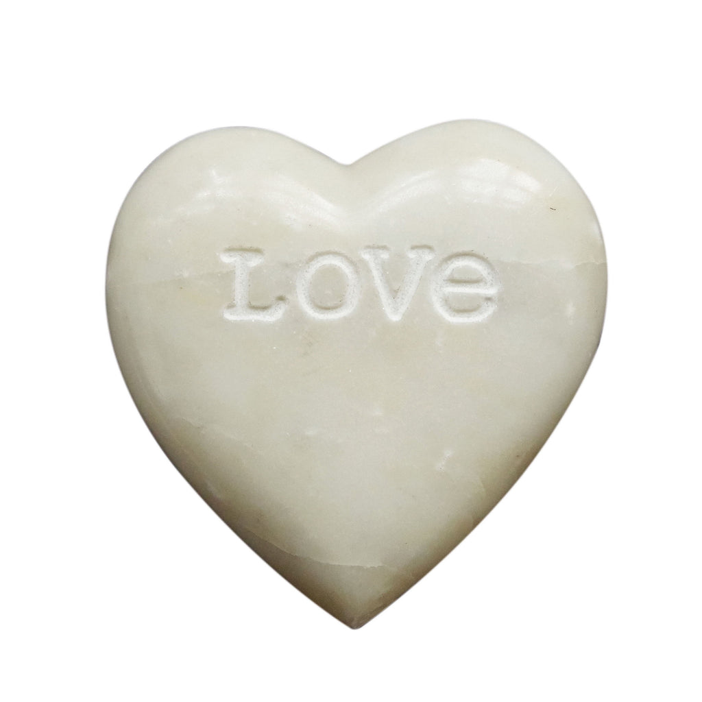 "Love" Engraved Soapstone Heart Decoration