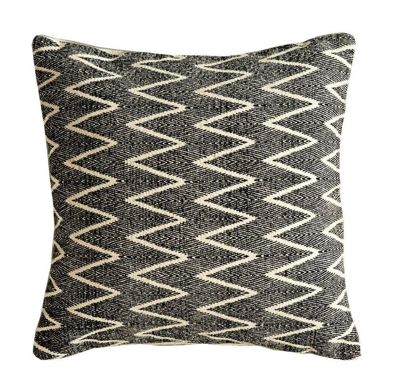 Cotton Pillow w/ Chevron Print in Natural & Black design by BD Edition