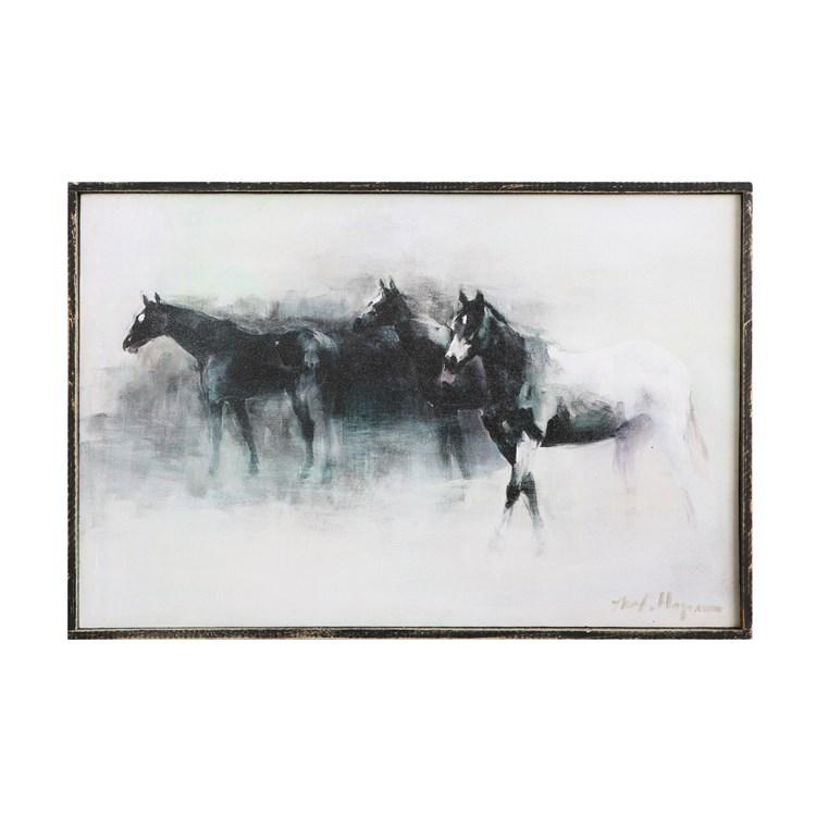 Horses Wood Framed Wall Decor