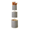 Set of 3 Palm Leaf Laundry Baskets w/ Leather Handles