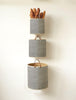 Set of 3 Palm Leaf Laundry Baskets w/ Leather Handles