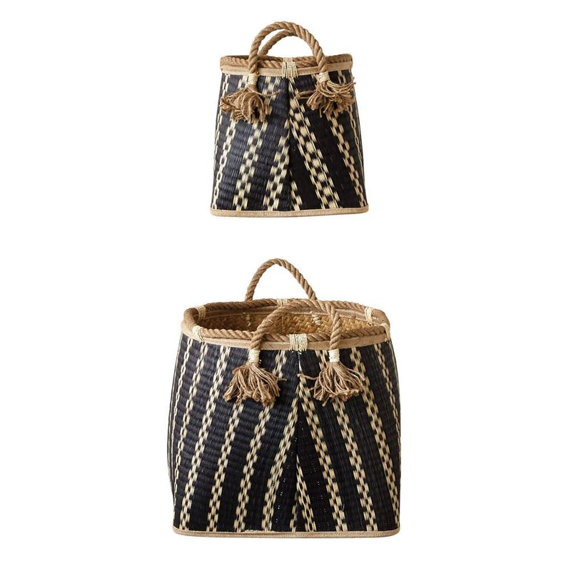 Wicker Basket with Rope Handles Baskets - Set of 2