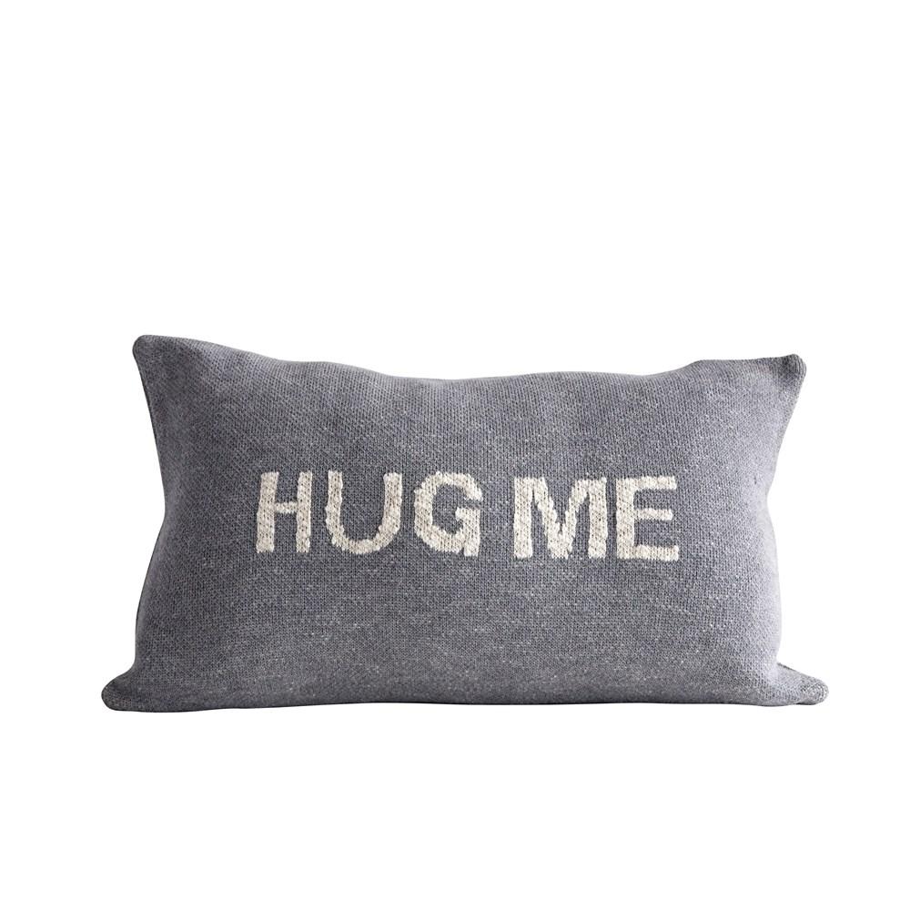 Grey Knit "Hug Me" Pillow